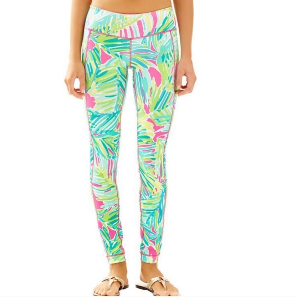 Lilly Pulitzer Luxletic Weekender High Rise Legging Yoga Tropical Storm - XS